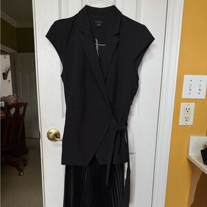 Ann Taylor Black Sleeveless Blazer Dress